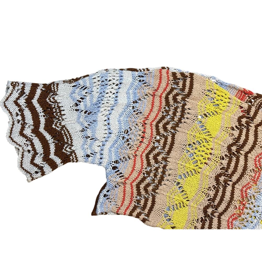 Free People Sea Shine open knit Medium multicolor Knitted Sweater loose baggy - Picture 3 of 6